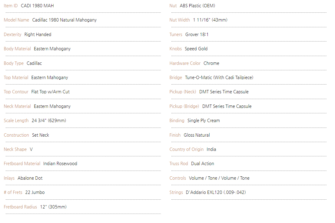 Go to deanguitars.com (caddilacspec6 subpage)